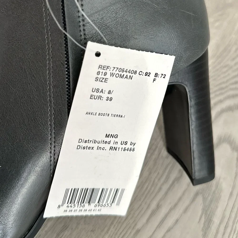 Mango Square Heel Boots New - Picture 3 of 9